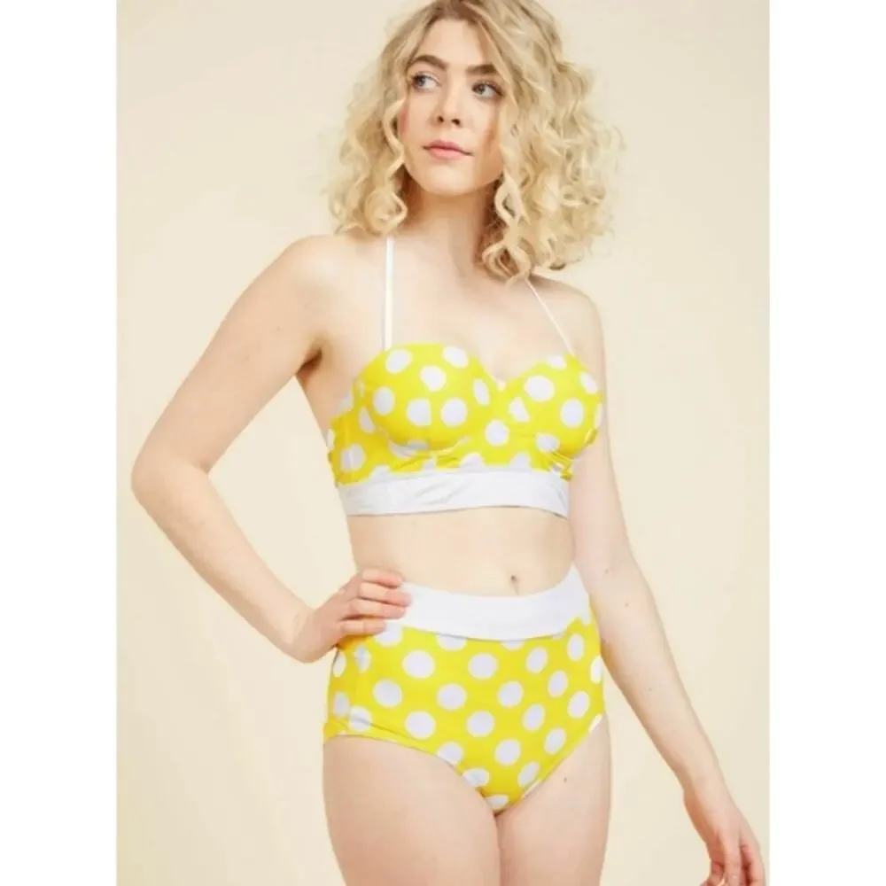 ModCloth Allihop Sunflower Polka Dot Bikini Bottom